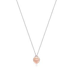 Tiffany & Co. Return to Tiffany® Heart Tag Pendant in Sterling Silver and Rose Gold, Small | ^ Necklaces & Pendants|Rose Gold Jewelry