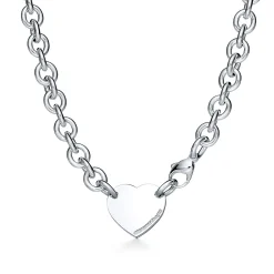 Tiffany & Co. Return to Tiffany® Heart Tag Chain Link Choker in Silver | ^ Necklaces & Pendants|Sterling Silver Jewelry