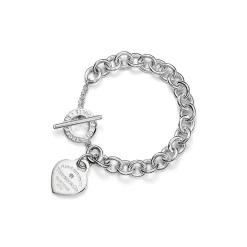 Tiffany & Co. Return to Tiffany® Heart Tag Bracelet in Silver with a Diamond, Medium | ^ Bracelets|Gifts for Her