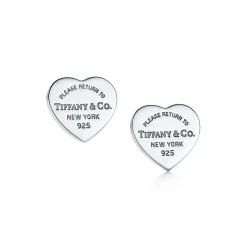 Tiffany & Co. Return to Tiffany® Heart Tag Stud Earrings in Silver, Mini | ^ Earrings|Gifts for Her
