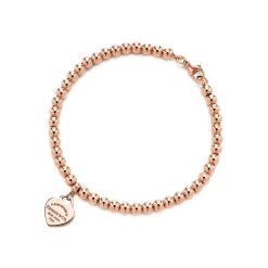 Tiffany & Co. Return to Tiffany® Heart Tag Bead Bracelet in Rose Gold, 4 mm | ^ Bracelets|Rose Gold Jewelry