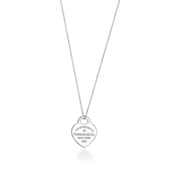 Tiffany & Co. Return to Tiffany® Heart Tag Pendant in Sterling Silver with a Diamond, Small | ^ Necklaces & Pendants|Sterling Silver Jewelry