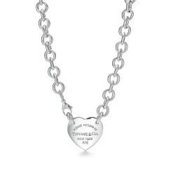 Tiffany & Co. Return to Tiffany® heart tag necklace in sterling silver, 15.5". | ^ Necklaces & Pendants|Bold Silver Jewelry