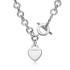 Tiffany & Co. Return to Tiffany® Heart Tag Necklace in Silver with a Diamond, Medium | ^ Necklaces & Pendants|Gifts for Her
