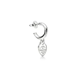 Tiffany & Co. Return to Tiffany® Hoop Earrings in Sterling Silver with Diamonds, Mini | ^ Earrings|Gifts for Her