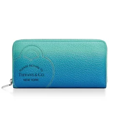 Tiffany & Co. Return to Tiffany® Large Zip Wallet in Infinity Blue Leather | ^Women Small Leather Goods|Women's Accessories