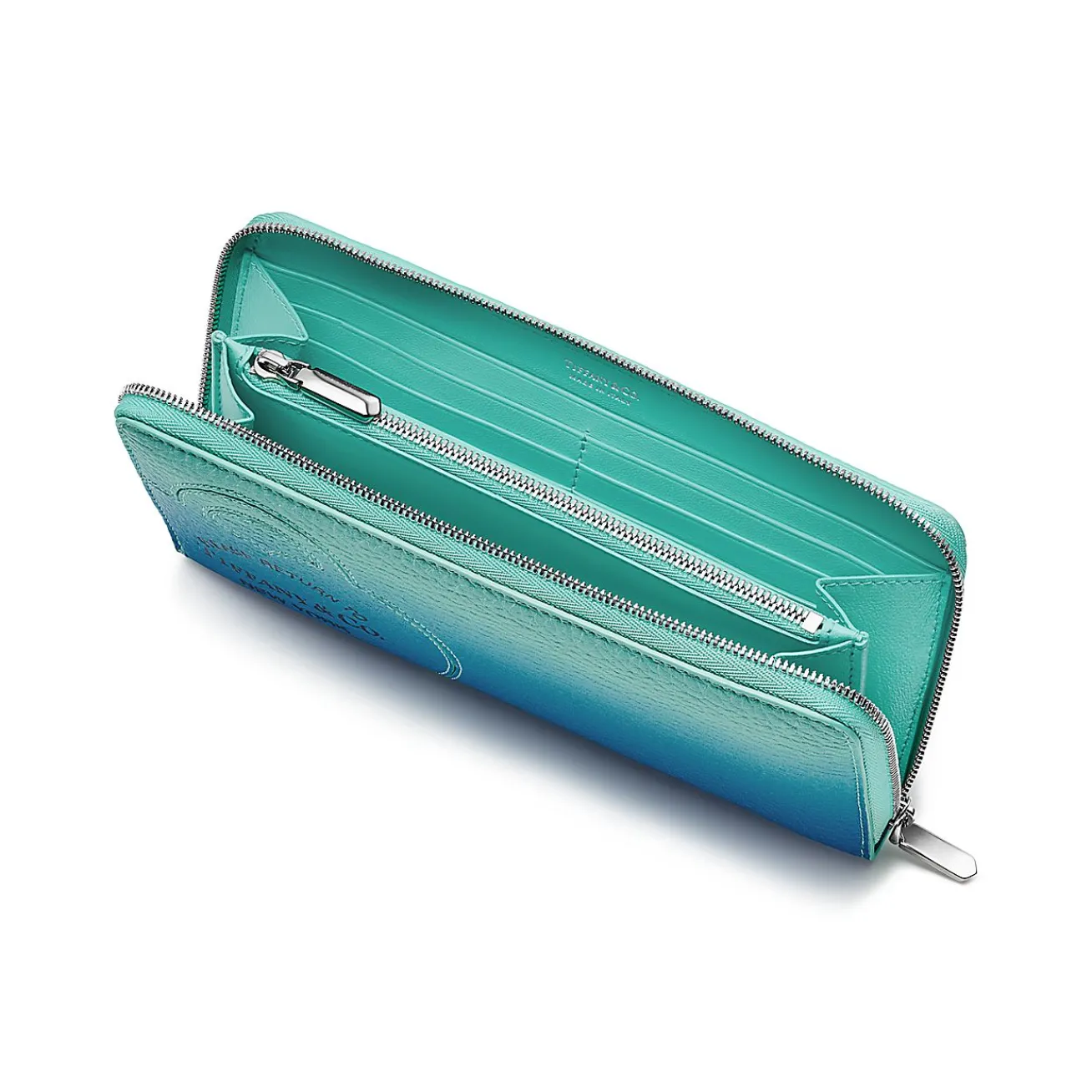 Tiffany & Co. Return to Tiffany® Large Zip Wallet in Infinity Blue Leather | ^Women Small Leather Goods|Women's Accessories