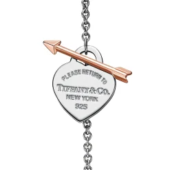 Tiffany & Co. Return to Tiffany® Lovestruck Heart Tag Bracelet in Silver and Rose Gold, Small | ^ Bracelets|Gifts for Her
