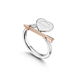 Tiffany & Co. Return to Tiffany® Lovestruck Heart Tag Ring in Silver and Rose Gold | ^ Rings|Rose Gold Jewelry