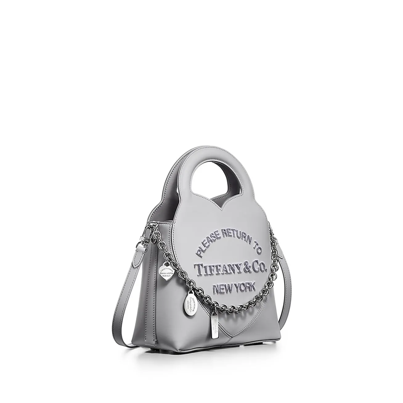 Tiffany & Co. Return to Tiffany® Mini Charm Tote Bag in Gray Leather | ^Women Bags|Women's Accessories