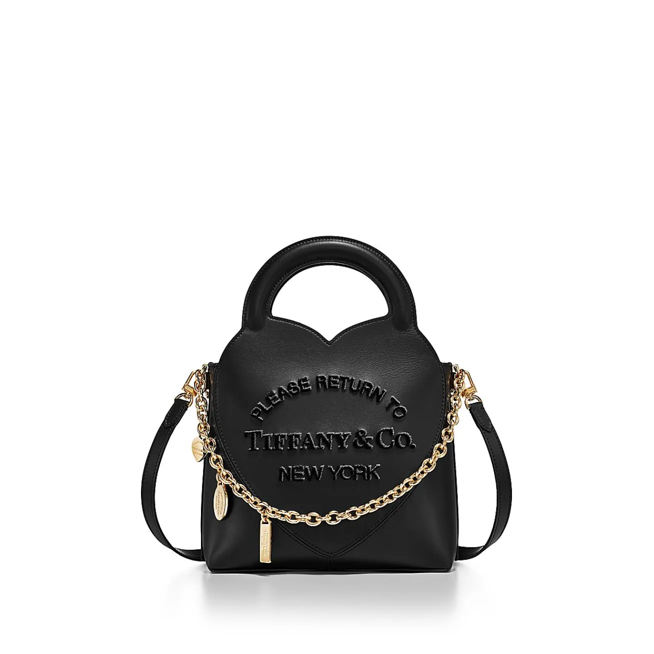 Tiffany & Co. Return to Tiffany® Mini Charm Tote Bag in Black Leather | ^Women Bags|Women's Accessories