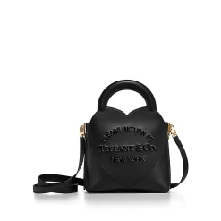 Tiffany & Co. Return to Tiffany® Mini Charm Tote Bag in Black Leather | ^Women Bags|Women's Accessories