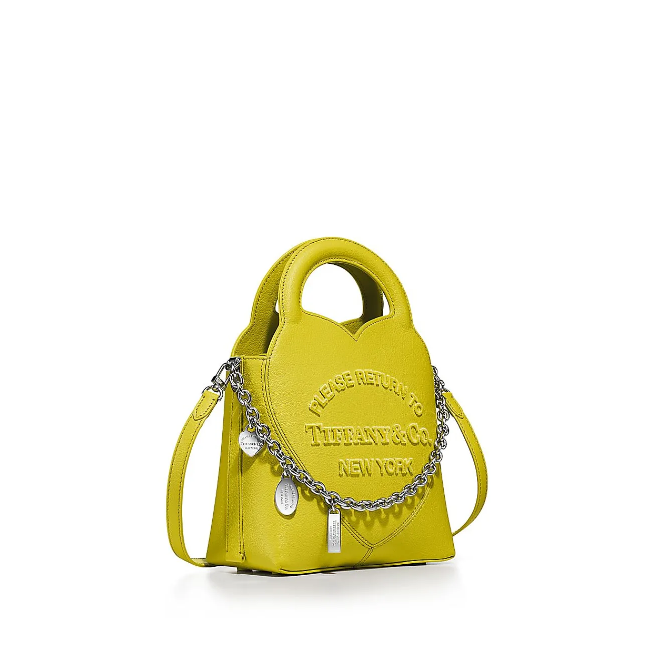 Tiffany & Co. Return to Tiffany® Mini Charm Tote in Citrine Yellow Leather | ^Women Bags|Women's Accessories