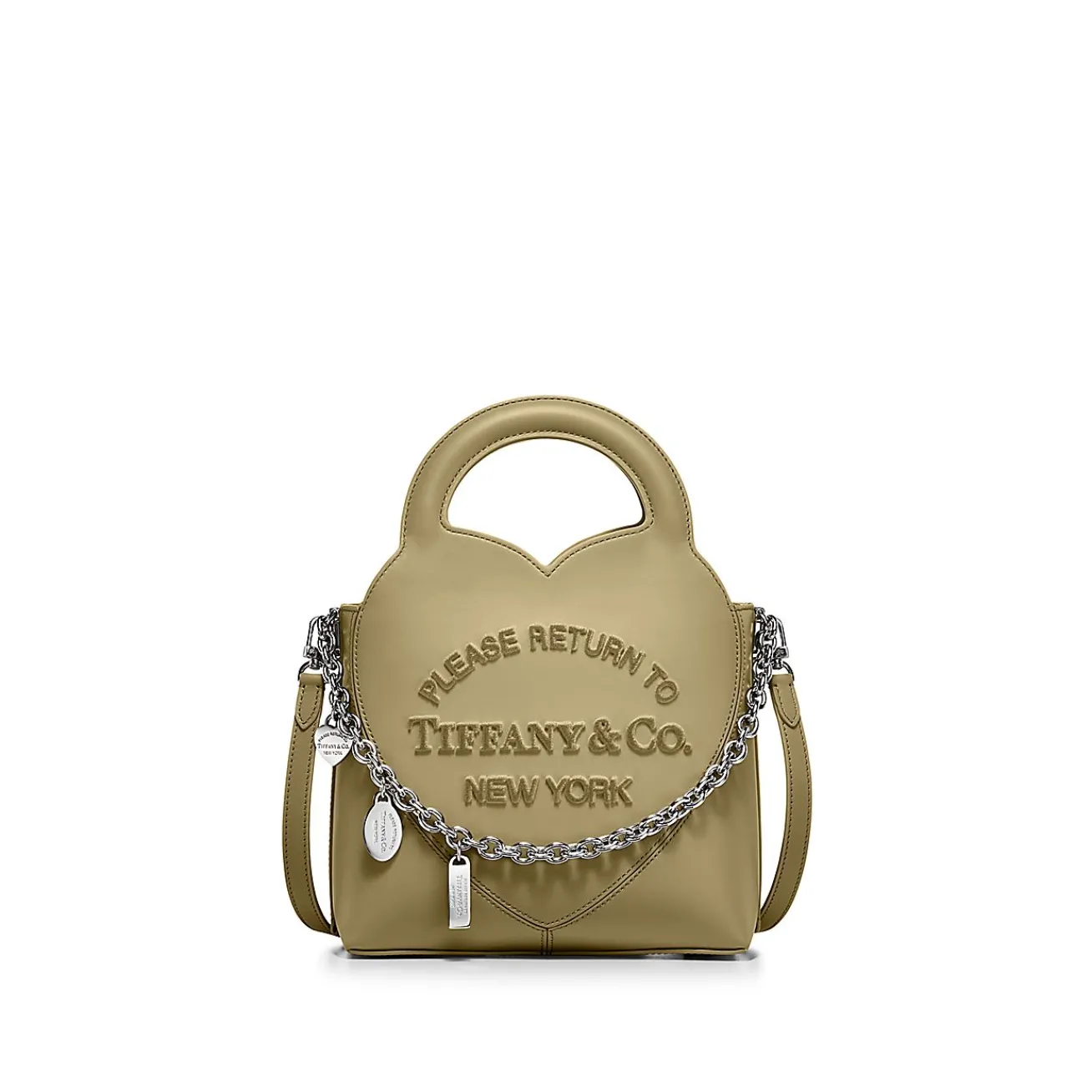 Tiffany & Co. Return to Tiffany® Mini Charm Tote Bag in Khaki Leather | ^Women Bags|Women's Accessories