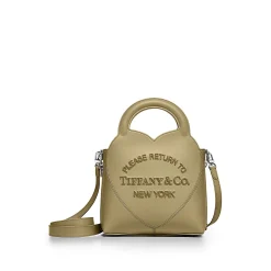 Tiffany & Co. Return to Tiffany® Mini Charm Tote Bag in Khaki Leather | ^Women Bags|Women's Accessories
