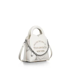 Tiffany & Co. Return to Tiffany® Mini Charm Tote Bag in White Leather | ^Women Bags|Women's Accessories