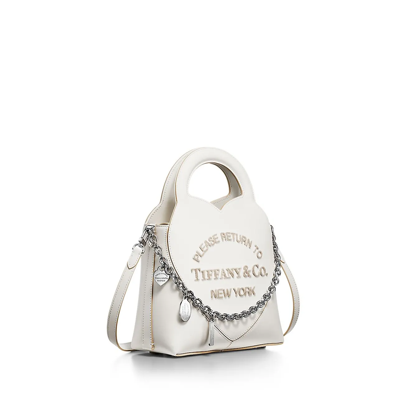 Tiffany & Co. Return to Tiffany® Mini Charm Tote Bag in White Leather | ^Women Bags|Women's Accessories