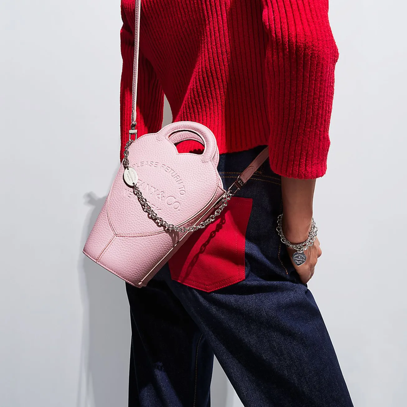 Tiffany & Co. Return to Tiffany® Mini Crossbody Bag in Crystal Pink Leather | ^Women Bags|Women's Accessories