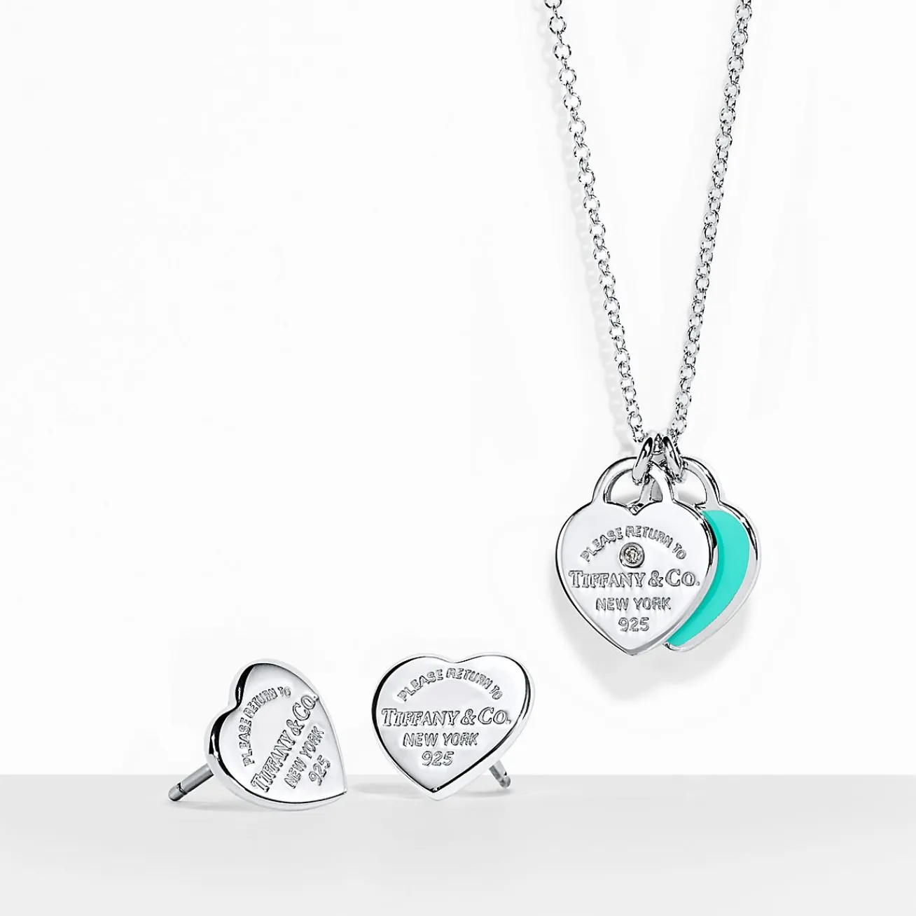 Tiffany & Co. Return to Tiffany® Mini Heart Pendant and Earrings Set in Sterling Silver | ^ Gifts for Her|Her