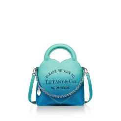 Tiffany & Co. Return to Tiffany® Mini Tote Bag in Infinity Blue Leather | ^Women Bags|Women's Accessories