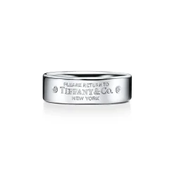 Tiffany & Co. Return to Tiffany® narrow ring in sterling silver with diamonds, 6 mm wide. | ^ Rings|Bold Silver Jewelry