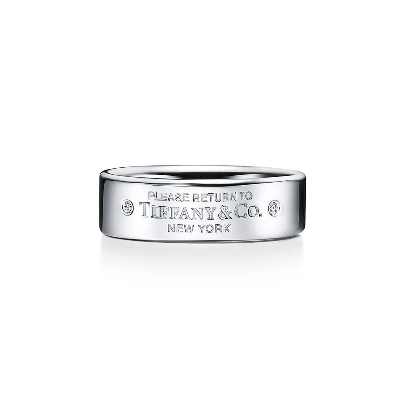 Tiffany & Co. Return to Tiffany® narrow ring in sterling silver with diamonds, 6 mm wide. | ^ Rings|Bold Silver Jewelry