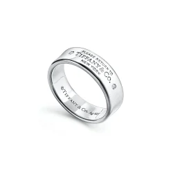 Tiffany & Co. Return to Tiffany® narrow ring in sterling silver with diamonds, 6 mm wide. | ^ Rings|Bold Silver Jewelry