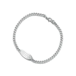 Tiffany & Co. Return to Tiffany® oval I.D. bracelet in sterling silver with diamonds, medium. | ^ Bracelets|Bold Silver Jewelry