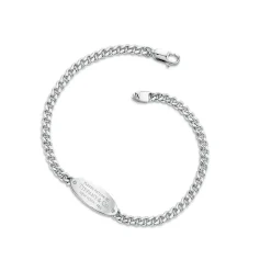 Tiffany & Co. Return to Tiffany® oval I.D. bracelet in sterling silver with diamonds, medium. | ^ Bracelets|Bold Silver Jewelry