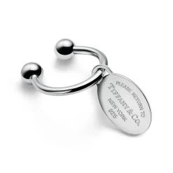 Tiffany & Co. Return to Tiffany® Oval Tag Screwball Key Ring in Sterling Silver | ^Women Business Gifts|Key Rings