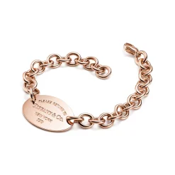Tiffany & Co. Return to Tiffany® oval tag bracelet in 18k rose gold, medium. | ^ Bracelets|Rose Gold Jewelry
