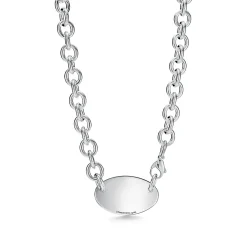 Tiffany & Co. Return to Tiffany® oval tag necklace in sterling silver, 15.5". | ^ Necklaces & Pendants|Bold Silver Jewelry