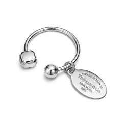Tiffany & Co. Return to Tiffany® Oval Tag Screwball Key Ring in Sterling Silver | ^Women Business Gifts|Key Rings