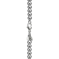 Tiffany & Co. Return to Tiffany® Pink Mini Heart Bead Bracelet in Silver with a Diamond, 4 mm | ^ Bracelets|Sterling Silver Jewelry