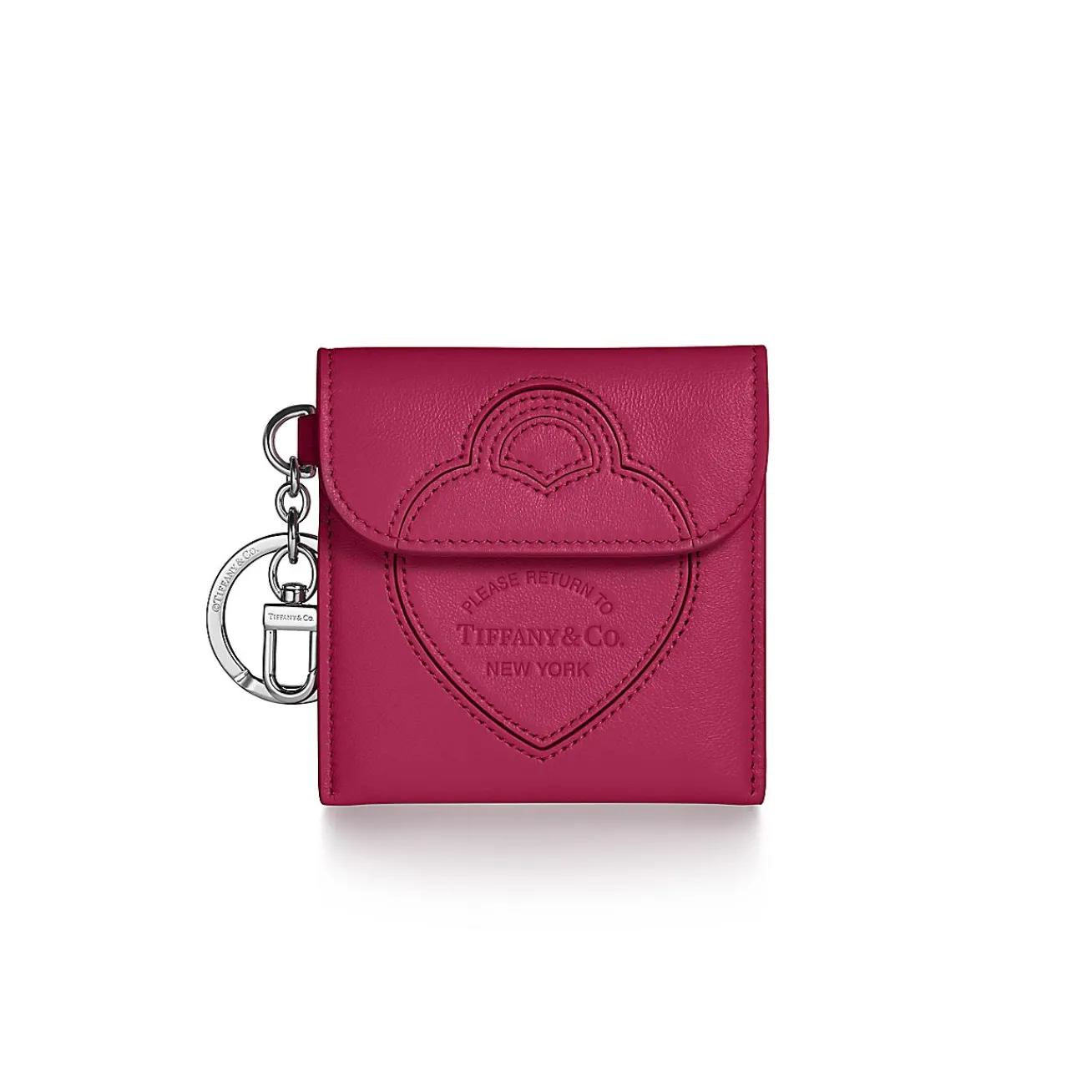 Tiffany & Co. Return to Tiffany® Pouch Bag Charm in Fuchsia Leather | ^Women Business Gifts|Small Leather Goods