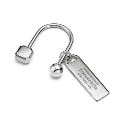 Tiffany & Co. Return to Tiffany® Rectangular Tag Screwball Key Ring in Sterling Silver | ^Women Business Gifts|Key Rings