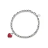 Tiffany & Co. Return to Tiffany® Red Mini Heart Bead Bracelet in Silver with a Diamond, 4 mm | ^ Bracelets|Gifts for Her
