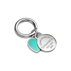 Tiffany & Co. Return to Tiffany® Round and Heart Tag Key Ring in Silver with Tiffany Blue® | ^Women Gifts $1,500 & Under|Tiffany Blue® Gifts