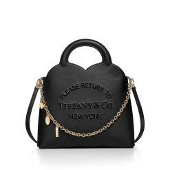 Tiffany & Co. Return to Tiffany® Small Charm Tote Bag in Black Leather | ^Women Bags|Women's Accessories
