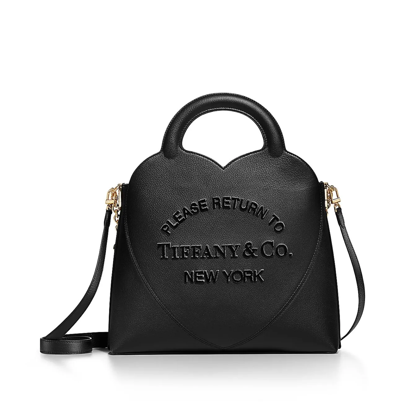Tiffany & Co. Return to Tiffany® Small Charm Tote Bag in Black Leather | ^Women Bags|Women's Accessories