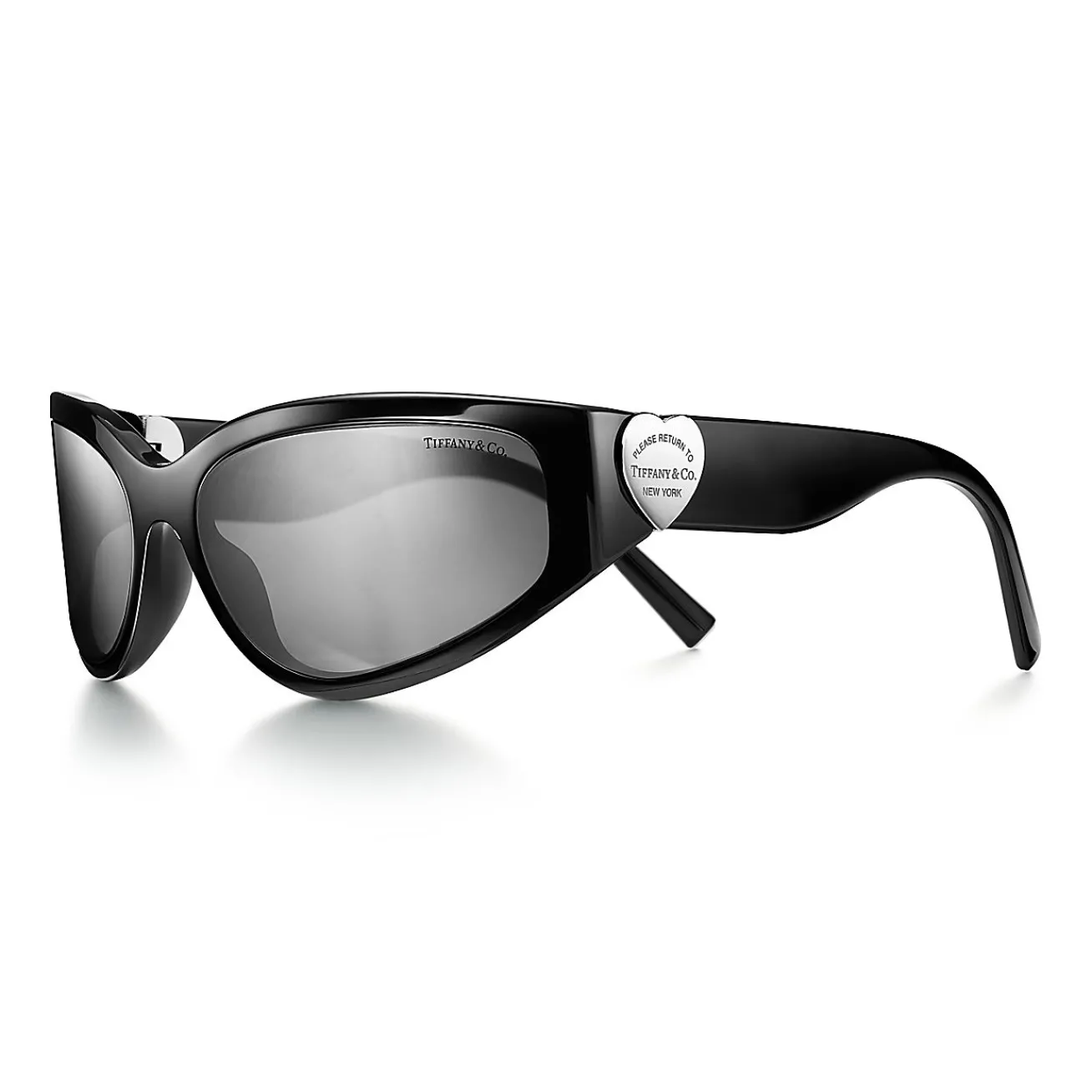 Tiffany & Co. Return to Tiffany® Sunglasses in Black Acetate with Gray Mirrored Lenses | ^Women Return to Tiffany®|Sunglasses