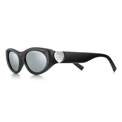 Tiffany & Co. Return to Tiffany® Sunglasses in Black Acetate with Gray Mirrored Lenses | ^Women Return to Tiffany®|Sunglasses