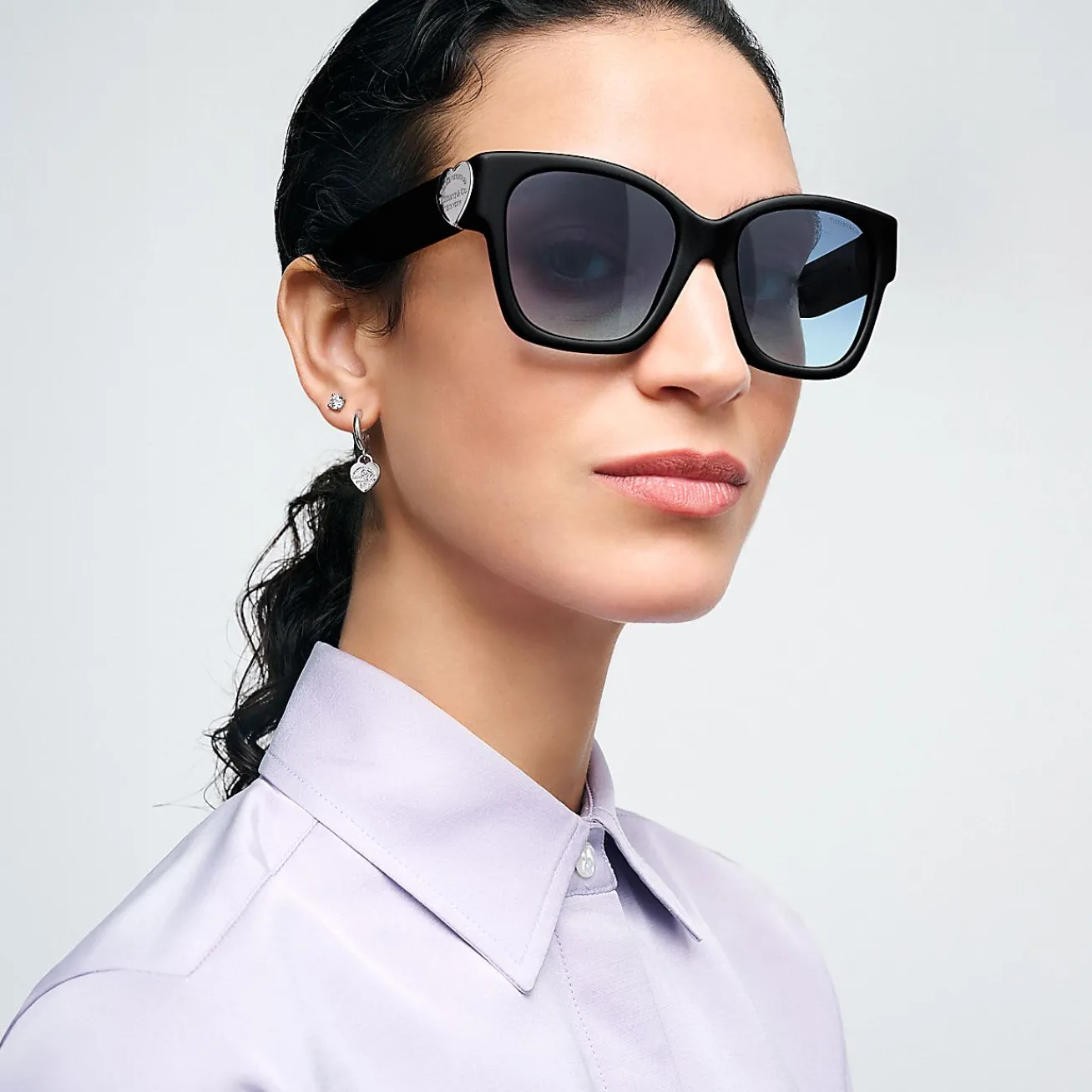Tiffany & Co. Return to Tiffany® Sunglasses in Black Acetate with Tiffany Blue® Lenses | ^Women Return to Tiffany®|Gifts $1,500 & Under