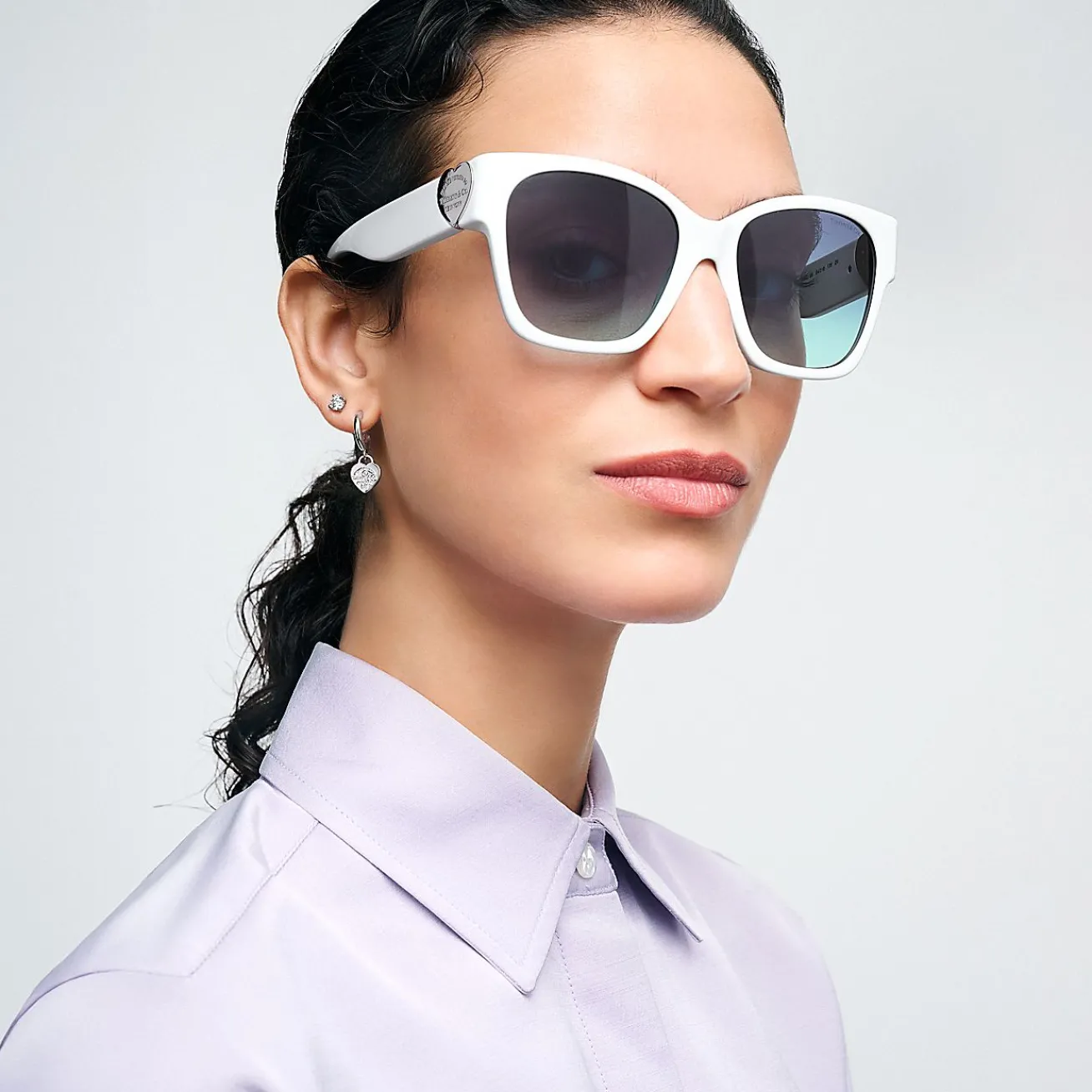 Tiffany & Co. Return to Tiffany® Sunglasses in White Acetate with Tiffany Blue® Lenses | ^Women Return to Tiffany®|Tiffany Blue® Gifts