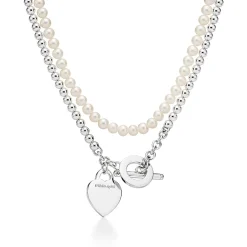 Tiffany & Co. Return to Tiffany® Wrap Necklace in Silver with Pearls and a Diamond, Small | ^ Necklaces & Pendants|Gifts for Her