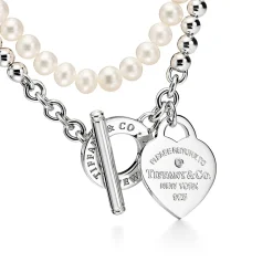 Tiffany & Co. Return to Tiffany® Wrap Necklace in Silver with Pearls and a Diamond, Small | ^ Necklaces & Pendants|Gifts for Her