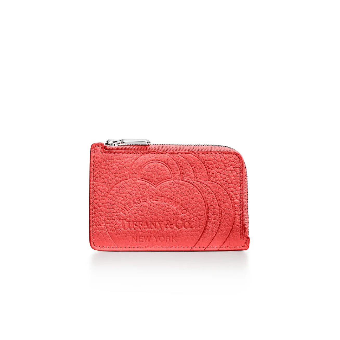 Tiffany & Co. Return to Tiffany® Zip Card Case Hibiscus Red Leather | ^Women Business Gifts|Small Leather Goods