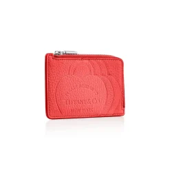 Tiffany & Co. Return to Tiffany® Zip Card Case Hibiscus Red Leather | ^Women Business Gifts|Small Leather Goods