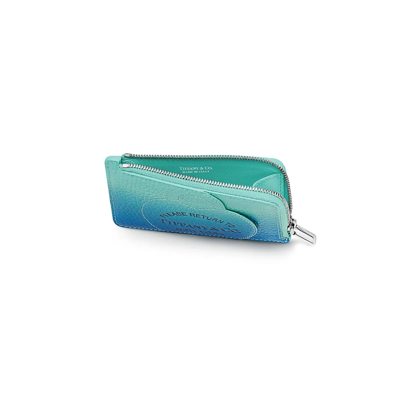 Tiffany & Co. Return to Tiffany® Zip Card Case in Infinity Blue Leather | ^Women Tiffany Blue® Gifts|Small Leather Goods