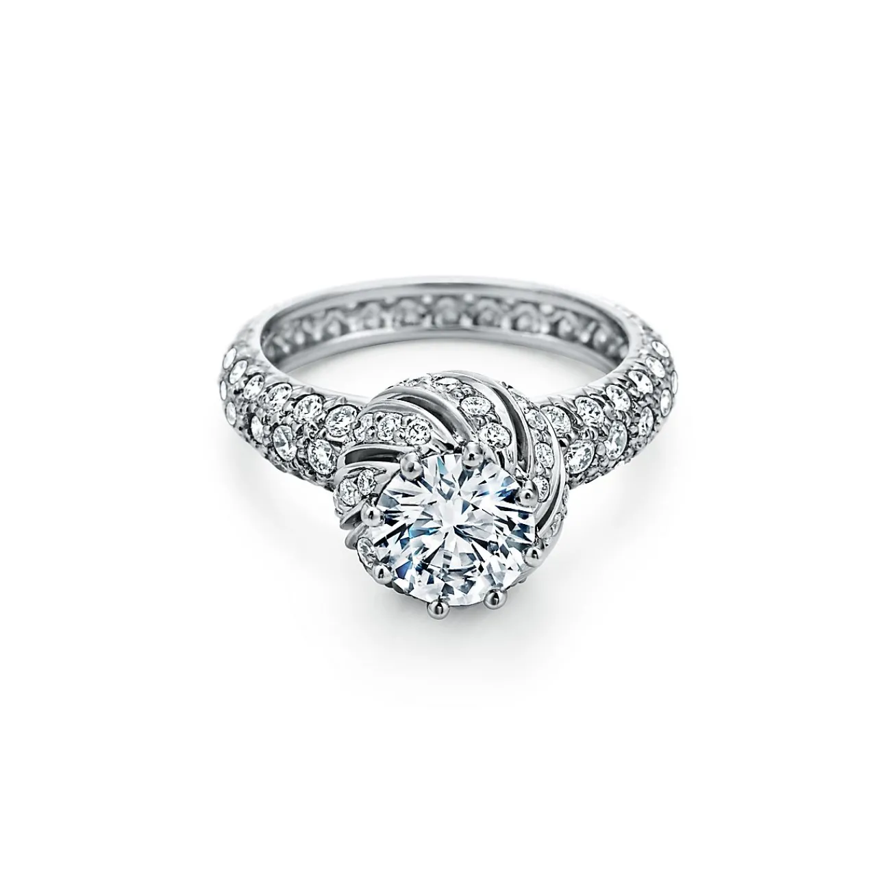 Tiffany & Co. Schlumberger by ™ Buds engagement ring with a diamond platinum band | ^ Jean Schlumberger by Tiffany|Engagement Rings